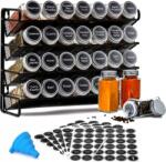 BOTC Fűszertartó Szervező Elegáns Fűszertartó Állvány 28 üveggel címkék (Spice rack 28 pcs)