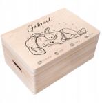 Creative Deco Gravírozott emlékdoboz ajándékba születésre, keresztelőre, születési adatokkal, 30x20x14 cm (JANCDSD130CUSTOMBABYMEMBOYBOX)