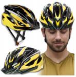 Ercole Kerékpáros sisak Mtb országúti férfi állítható napellenzővel 54-62 cm (R0097_ŻÓŁTO-CZARNY)