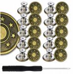  Gombok 10 db-os készlet fém gomb kerek 17 mm nadrághoz díszítő (Metalowe guziki do jeansu złote vintage)