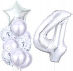  Ezüst Lufik 10db 4. Születésnapra Konfetti 4-es szám