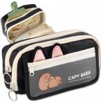  Kétrekeszes Iskolai Tolltartó Szervező Kapibara Mintával Nagy Méretű, Multifunkcionális (Piórnik Do Szkoły Saszetka Kapibara Organizer)