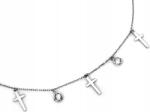 Lovrin Ezüst rövid nyaklánc choker 925 három kereszttel és cirkóniákkal 43 cm