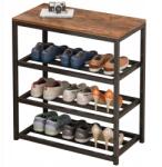 Rebiko Cipősszekrény Cipőspolc Fekete Előszoba Polc Ipari Állvány (SZAFKA NA BUTY OBUWIE PÓŁKA CZARNA)