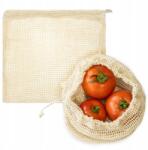 Allbag Pamut Hálós Zsák 20x25 cm Ecru Öko Többször felhasználható Bevásárlás Zöldségek (WBAW190)