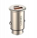  Ldnio Szivargyújtó Usb Töltő, 1xUSB-C, 1xUSB, Qc 4.0, 5V/3A/30W, ezüst (C506Q)
