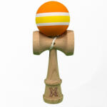 Flippy Kendama X Originala, Profesionala, Flippy, din Lemn cu Bila cu Invelis din Cauciuc, 18 x 6 x 7 cm, Rubber Grip, Portocaliu Galben Alb (teo-162323)