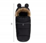 MoMi Gondoli babakocsi hálózsák téli szánkózáshoz, meleg, szigetelt Momi, fekete (Ocieplany Zimowy Śpiworek do Wózka Ciepły)