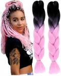 EdiBazzar Hajhosszabbítás raszta Ombre Szintetikus egyenes színes fonatok 60 cm (W9)