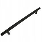 B&B Bútorfogantyú, bordázott korlát, 192 mm, fekete, fém szekrényfogantyú (U109 L192 CZ)