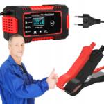 Lewer Automatikus akkumulátortöltő autóhoz, Smart 12V LCD kijelzővel