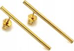 Lovrin 925-ös sterling ezüst, aranyozott, lógó fülbevaló merev pálcikákkal, stekkeres, csavaros zárral