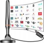  DVB-T2 4K Full Hd Tv Antenna Erősítővel, Mágneses, Kültéri/Beltéri (Antena TV DVB-T2 4K Full HD 360°)