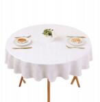  Smiry Vízálló, Mosható Asztalterítő 140 cm Kerek Díszes Nagy Fehér