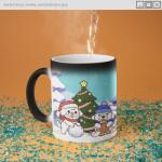 DoggyAndi - Karácsonyi Móka varázs bögre