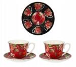 Livello 6 db-os 250 ml-es porcelán csészealj szett Livello 14cm virágokkal (MR6-04)