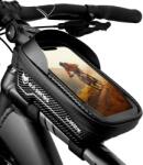 EVI Vízálló Kerékpáros Táska Telefontartóval, Masszív Váztáska, M-es Méretű (evi_bikebag_M)