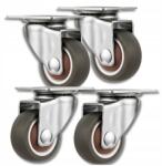  64mm-es kerekek bútorokhoz futógörgő szett 4db-os forgó görgő asztal gumi (Kółka 64mm do mebli zestaw 4szt kółko gumowe)