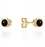 Lovrin Arany fülbevaló 585 fekete köves gömbök arany foglalatban 0.74g -os, stekkeres (Lovrin)