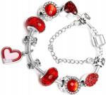 EdiBazzar Női Szett Medál Karkötő Charms Gyöngyök Ezüst Szív Moduláris (Damska Komplet Zawieszki Bransoletka Charms)