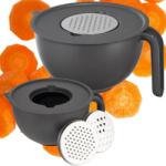 Practic Szürke Tál Készlet 2 Cserélhető Rozsdamentes Acél Reszelővel, Multifunkciós Edény (56120665)