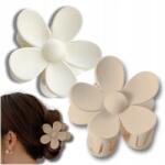  2 darabos hajcsat szett, világos virágos, bézs, könnyű, kontyhoz való csatok (Zestaw spinek do włosów klamer kwiaty beżowe)