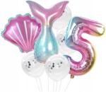  Születésnapi Lufik 7db Konfetti 5 éves kislány sellő