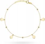 Lovrin Gyönyörű arany női karkötő gyémántozott golyókkal és lakattal, ajándék, 14 karátos (lovrin86552)