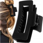  Kokárda csat téglalap alakú francia állkapocs erős nagy fekete (Plastikowa spinka do włosów klamra czarna)