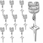  Hajdísz kapcsok ezüst gyöngyökkel rasztafonatokhoz, fonatokhoz, szett 10 db (Ozdobne pierścienie do włosów koraliki ozdoba)