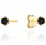 Lovrin Arany fülbevaló 585 fekete cirkóniával, "mancsokban" foglalva, 0, 71g, finom ajándék (Lovrin)