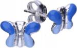 Lovrin Ezüst fülbevaló 925 kék pillangók 0, 77g női divatos ezüst beszúrós (Lovrin 47689)