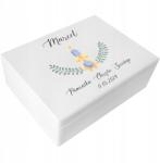 Creative Deco Ajándékdoboz keresztelőre gravírozással, emlék a szent keresztelőről, 40x30x14 cm (JANCDSD140BCUSTOMBAPTISMCANDLETPTFBM-W)