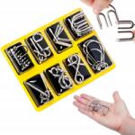  Fém Puzzle Fejtörők Készlet Logikai Játék Drót Puzzle 8 db (PUZZLE003)