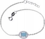 Lovrin 925-ös ezüst karkötő kővel, cirkóniákkal és divatos mintájú charmokkal (Lovrin 50624)