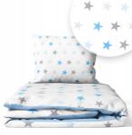 Ankras Ágyneműhuzat 135x100 Gyerek 2EL 100x135 Kiságyhoz (GWIAZDKI N/SZ P-2 135/100 40/60 / NIEBIESKA)