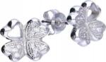 Lovrin Ezüst 925 fülbevaló négylevelű lóhere cirkónia kövekkel, egyedi design ajándékba (Lovrin 46803)