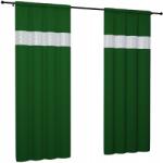 NOW-ART Kész függöny 145x220 matt szalagfüggöny nappaliba, karnisra akasztható függöny (Zasłonki butelkowa zieleń grafit)