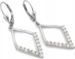 Lovrin 925-ös ezüst fülbevaló, lógó rombusz alakú, cirkónia kövekkel, angol kapcsos, divatos