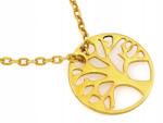 Lovrin 925-ös sterling ezüst nyaklánc, aranyozott, életfa medállal, 1.60g, 45 cm-es méret (62501770)