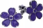 Lovrin Ezüst fülbevaló 925 lila virágokkal 1, 50g eredeti női ajándék (Lovrin 47404)