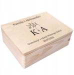 Creative Deco Esküvői ajándékdoboz gravírozással esküvőre, kívánság monogrammal 40x30 (JANCDSD140BCUSTOMWEDLETTERSFBM)