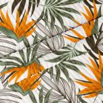  Kordbársony Anyag 1m x 140cm Fehér Levelek Párnákhoz Ágytakarókhoz Függönyökhöz (5906792695828)