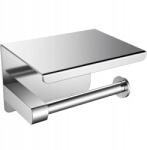  Ezüst Színű Loft Stílusú Toalettpapír Tartó Polccal, Wc Papír Tartó, Csavaros Felszereléssel (5905884012758)