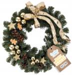 Creative Home Arany színű, díszített karácsonyi koszorú, kopogtató, asztali dísz, fali dekoráció, 35 cm (X001T3GL6R)