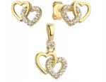 Lovrin Arany ékszerszett 585 szív alakú cirkónia kövekkel, divatos ékszer szett (Lovrin 63793)