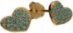 Lovrin Ezüstözött, aranyozott 925-ös ezüst fülbevaló türkizzel, szívecske formájú, stekkeres, 1, 21g, ajándéknak
