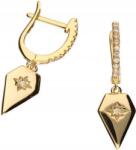 Lovrin 925-ös ezüst, aranyozott fülbevaló cirkónia kövekkel, 3, 15g, elegáns design, ajándéknak is kiváló (Lovrin 46392)