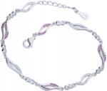 Lovrin Ezüst karkötő 925, lila cirkónia kövekkel, 3, 57g, modern divatos design (Lovrin 49667)
