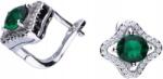 Lovrin Ezüst fülbevaló 925 zöld és fehér cirkónia kövekkel 4, 96 divatos mintával, ajándéknak (Lovrin 46551)